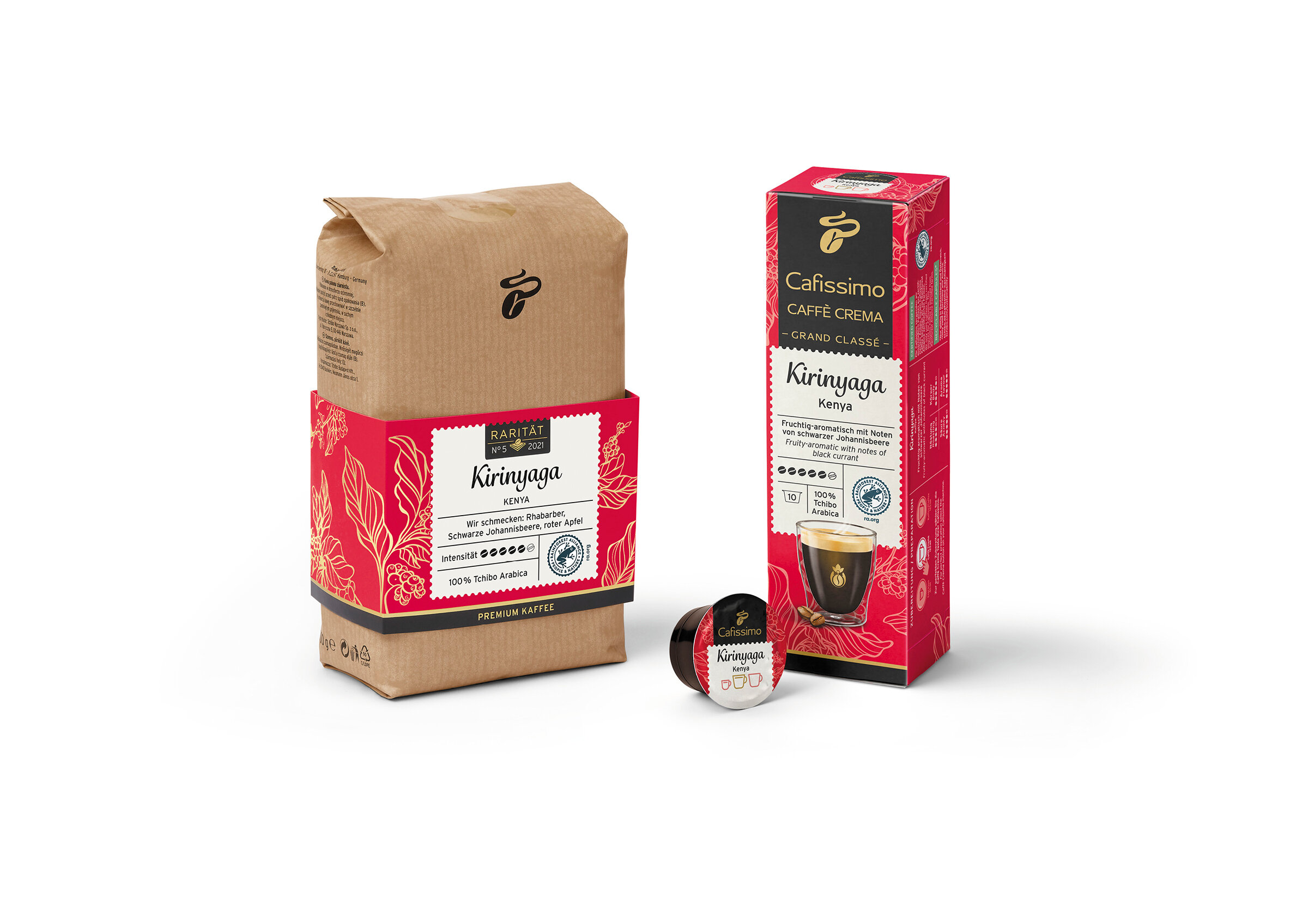 Tchibo Kaffeerarität Kirinyaga Kenya Kaffee und Kapsel