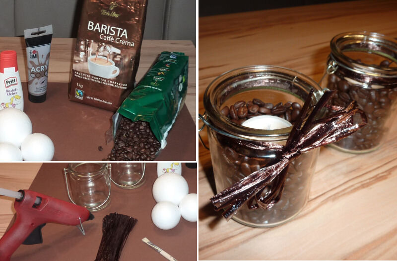 Stimmungsvolle Teelichter für die Kaffee-Tafel.