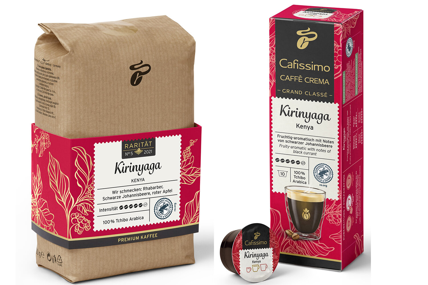 Tchibo Kirinyaga Kenia Kaffee als Bohnen und Kapseln