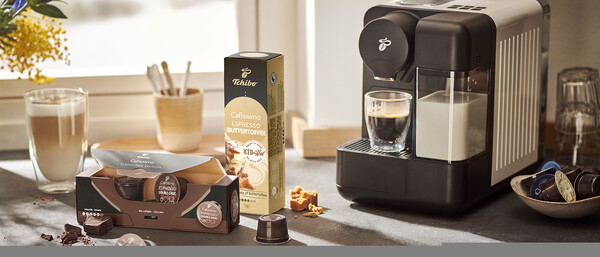 Kapsel-Kaffeemaschine mit Espresso und Tchibo-Kapseln