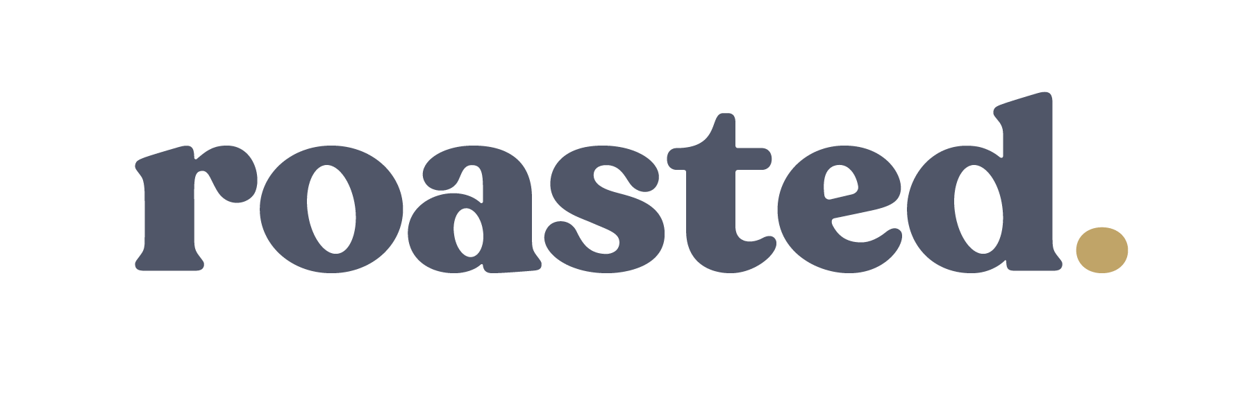 Logo mit dem Wort „roasted.“ in Dunkelgrau