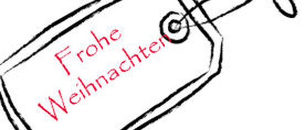 Geschenkanhänger mit Text „Frohe Weihnachten“