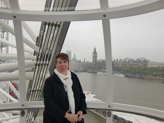 Susann Renk auf dem London Eye