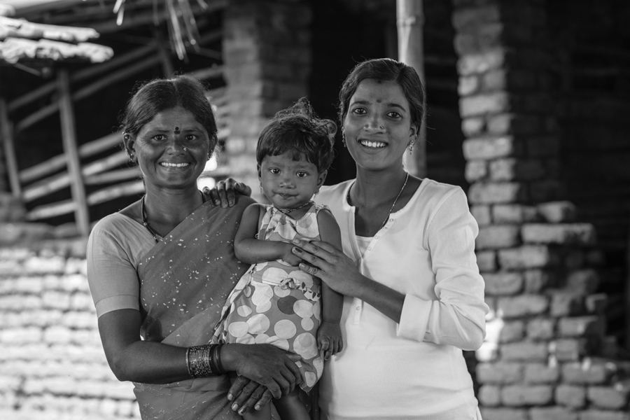 Farmer-Familie in Indien