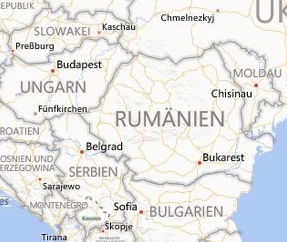 Landkarte von Rumänien (Bildquelle: bing).