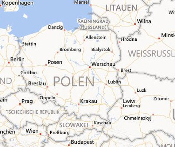 Landkarte von Polen (Bildquelle bing).