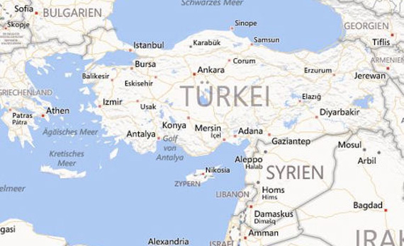 Landkarte der Türkei (Bildquelle bing).