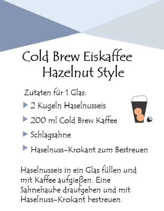 Rezept für Cold Brew Eiskaffee mit Haselnuss