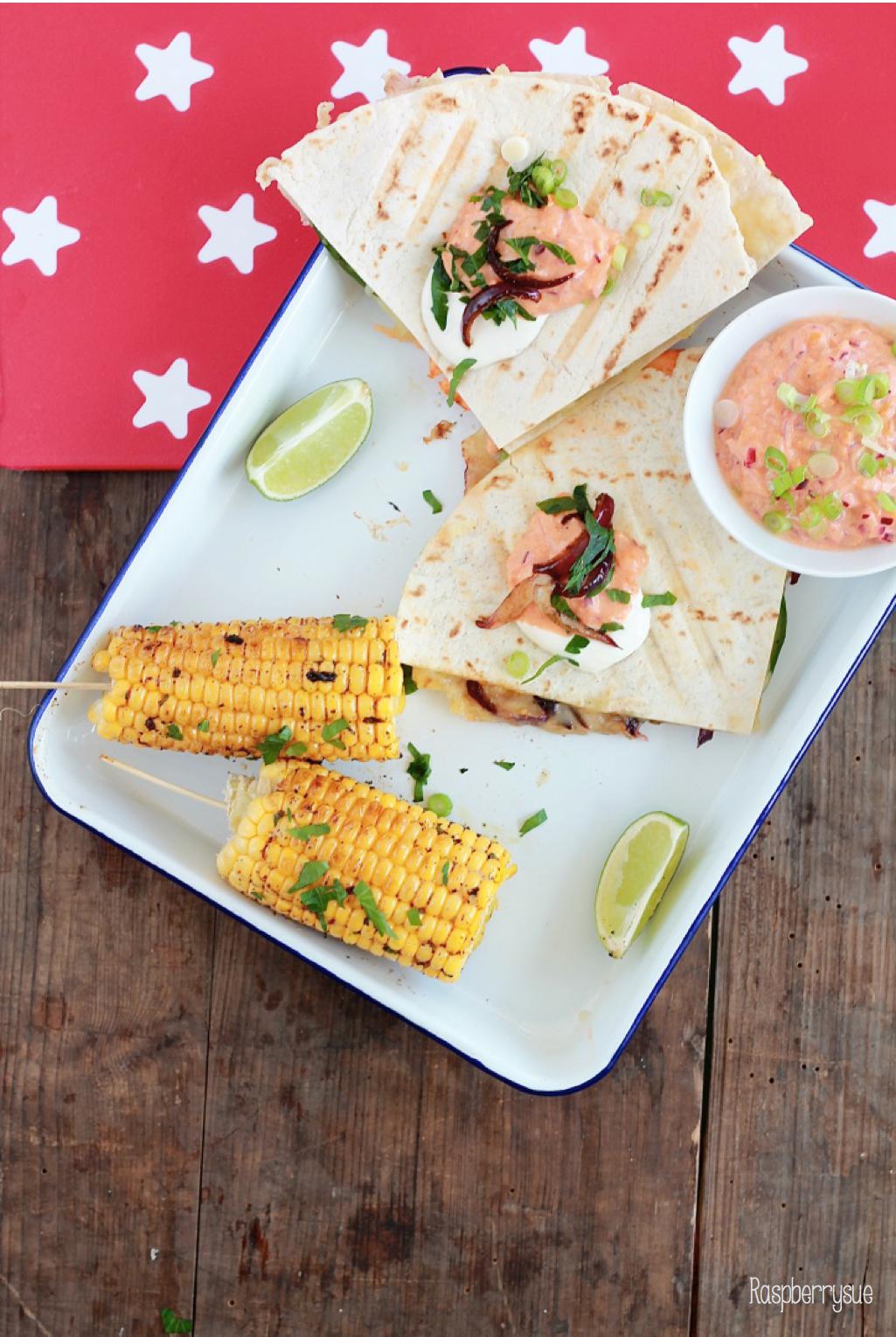 Grilled Corn und Club Quesadillas von Carina vom Blog Rasberrysue 