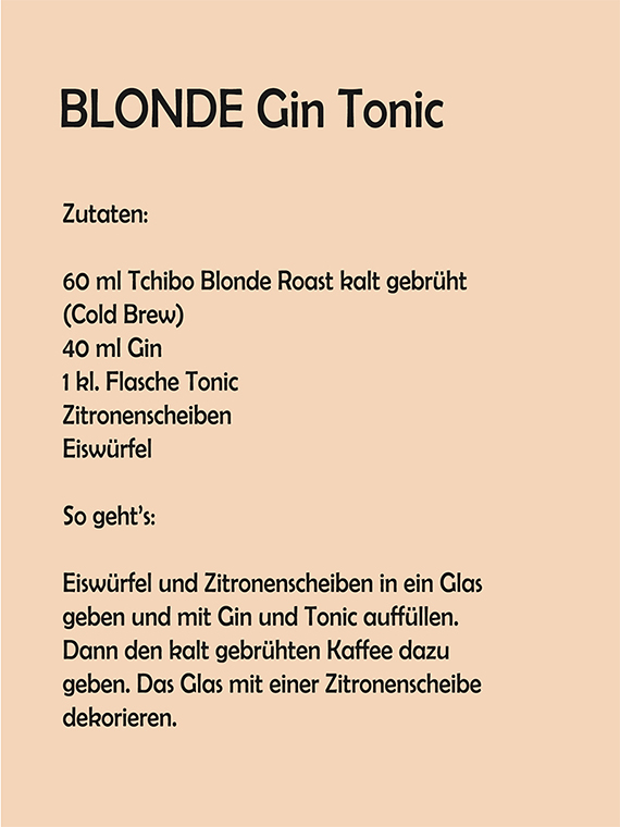 BLONDE Gin Tonic Rezept