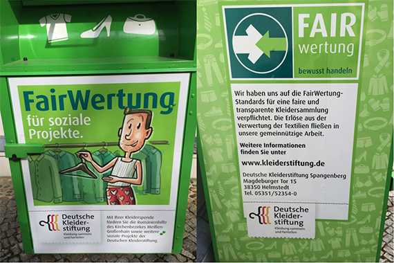 Sammelcontainer von FairWertung. Photocredit: Dachverband FairWertung e.V.