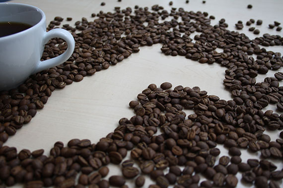 Landkarte von Peru aus Kaffeebohnen
