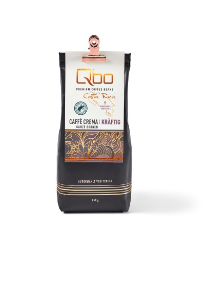 Qbo Costa Rica Coopedota Caffè Crema Kräftig Frontansicht