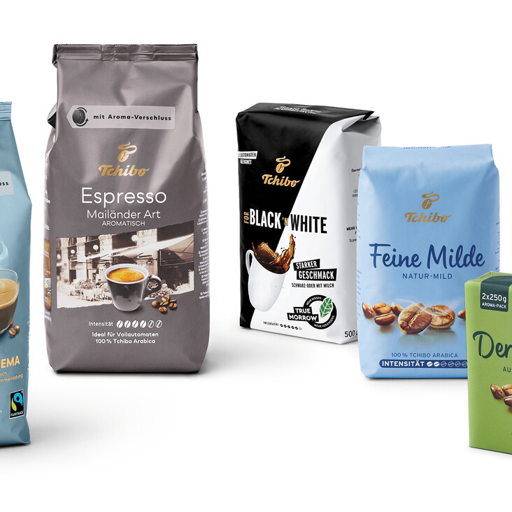 Tchibo Kaffees Übersicht Freisteller