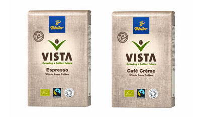 Zwei Tchibo Vista Kaffeepackungen nebeneinander