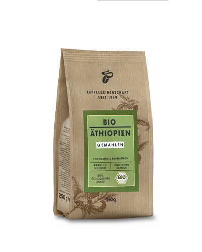 Braune Tüte Bio-Äthiopien Kaffee, gemahlen