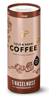 Tchibo Cold Brew Coffee Haselnuss Haferdrink Verpackung