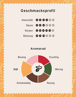 Kaffeegeschmacksprofil mit Aromarad und Bohnenbewertungen