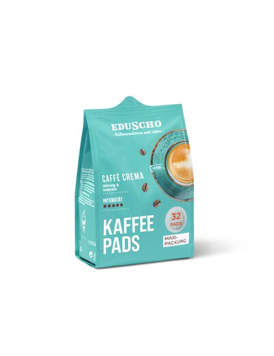 T&uuml;rkise Eduscho Caffè Crema Kaffee-Pads-Packung