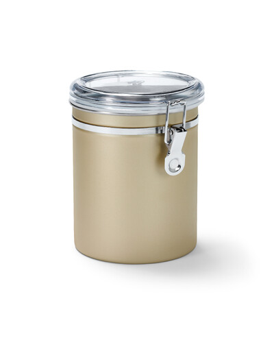 Beige Vorratsdose mit transparentem Deckel