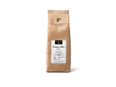 Braune Kaffeepackung „Campos Altos“ aus Brasilien