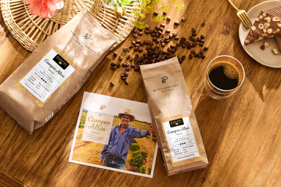 Kaffeepackungen „Campos Altos“ mit Bohnen und Espresso