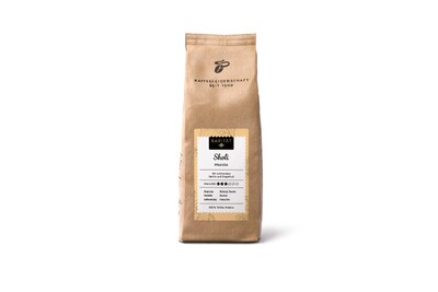 Braune Kaffeepackung „Sholi Rwanda“ frontal