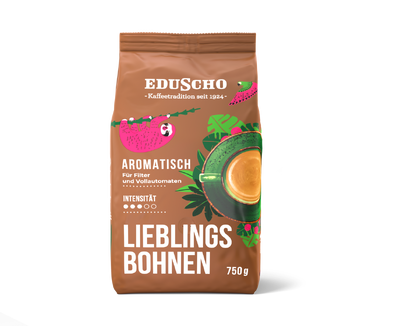 Braune Eduscho Kaffeepackung Lieblingsbohnen