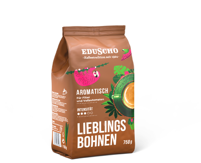 Braune Eduscho Kaffeepackung Lieblingsbohnen