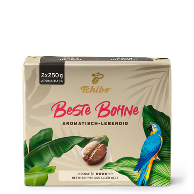 Tchibo Kaffeepackung „Beste Bohne“ mit Papagei