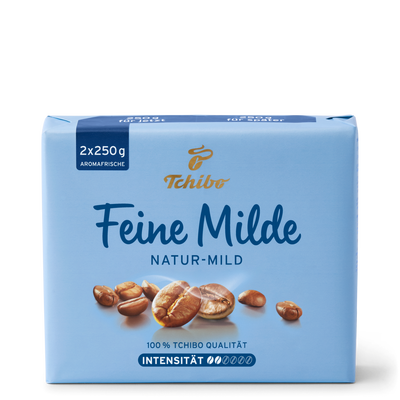 Tchibo Kaffee „Feine Milde“ in blauer Packung