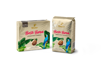 Zwei Tchibo „Beste Bohne“ Kaffeepackungen