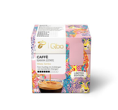 Qbo Caffè Isanya Estate Packung mit Leopardenmuster