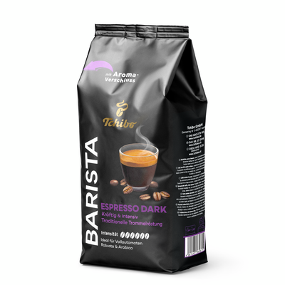 Schwarze Tchibo-Barista-Espresso-Dark-Packung