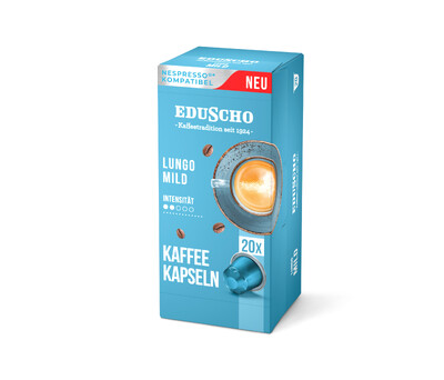 Blaue Eduscho Lungo mild Kaffeekapselpackung