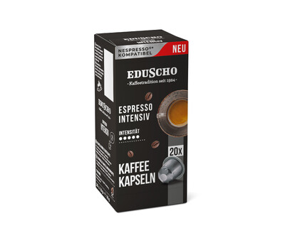 Schwarze Eduscho Espresso-Intensiv Kaffeekapseln-Packung