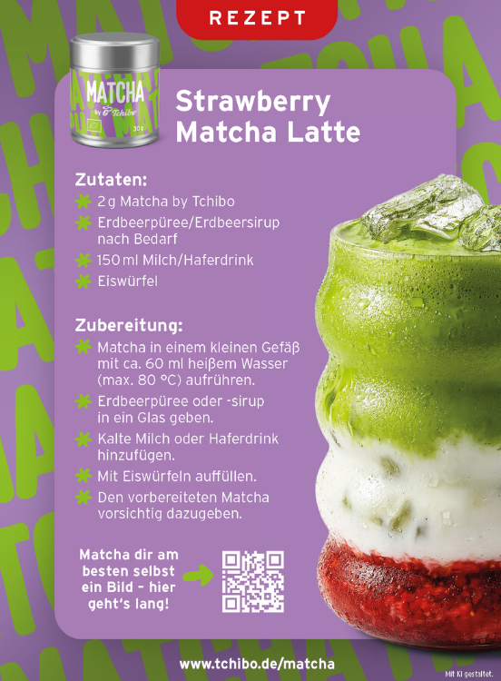 Rezeptgrafik für Strawberry Matcha Latte