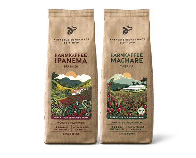 Zwei Tchibo Farmkaffee-Packungen Ipanema und Machare