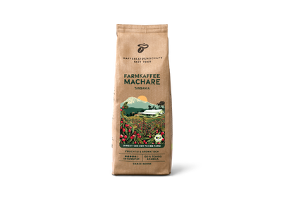 Braune Tüte „Farmkaffee Machare“ aus Tansania