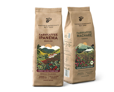 Zwei Tchibo Farmkaffee-Packungen Ipanema und Machare