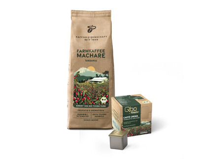 Kaffeepackung und Kapseln Farmkaffee Machare