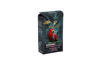 Kaffeepackung „Honduras Limited“ mit Papageien