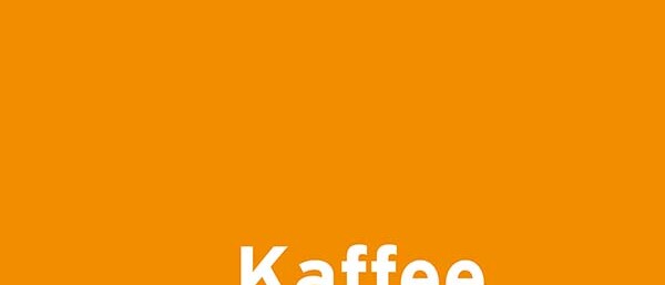 Orange Titelblatt mit Text „Kaffee in Zahlen“