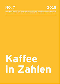 Gelbes Cover mit Text „Kaffee in Zahlen 2018“