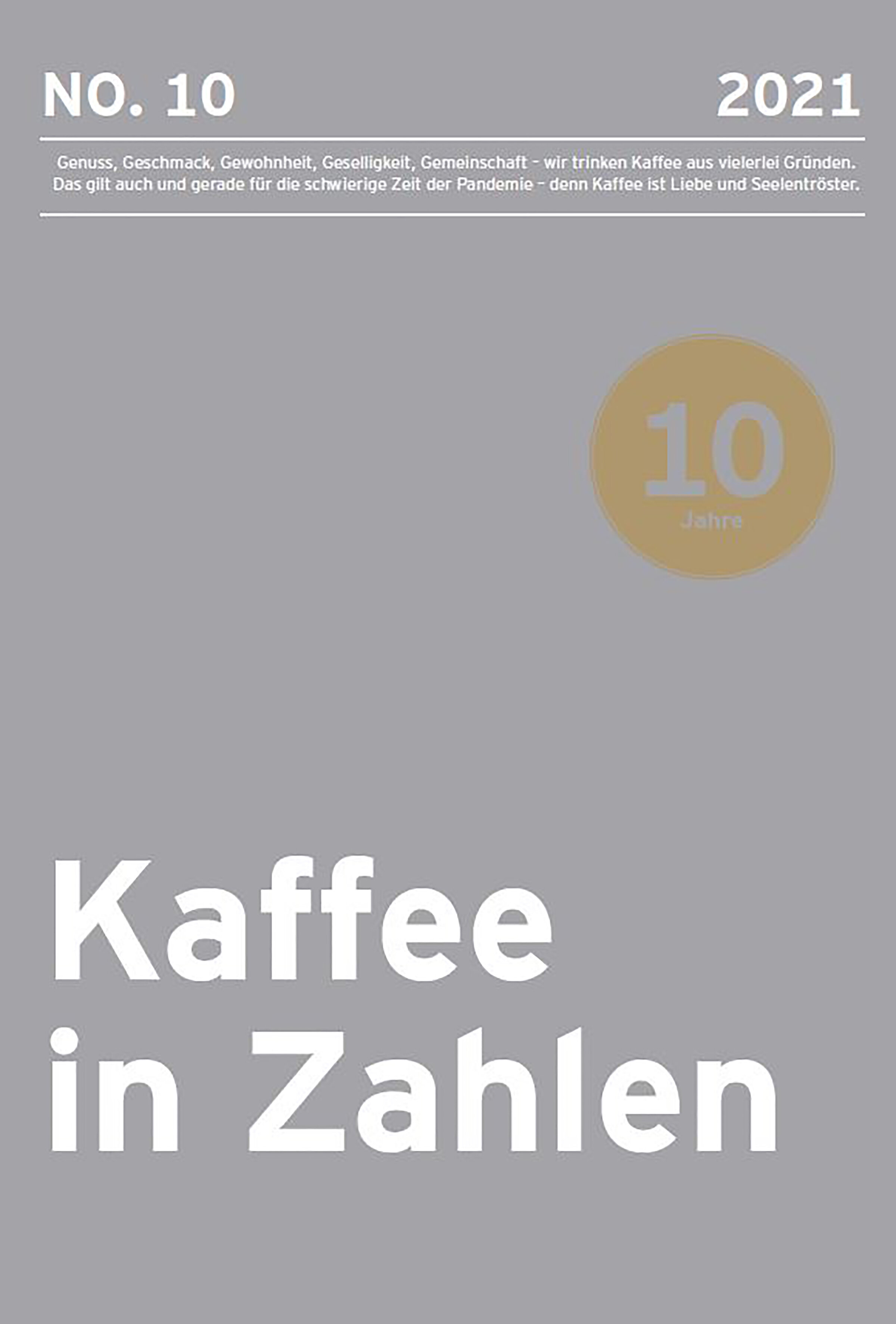 Graues Titelblatt „Kaffee in Zahlen 2021“