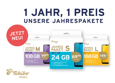 Werbung für Tchibo Mobil Jahrespakte S, M, L