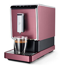 Rosa Kaffeemaschine mit Espressoglas
