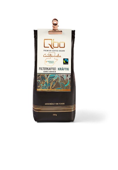 Qbo Guatemala Filterkaffee, kräftige Bohnenpackung