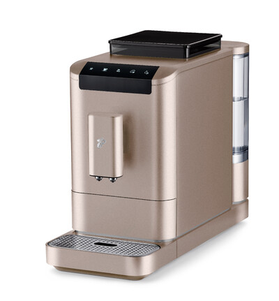 Beigefarbene Kaffeemaschine mit Wassertank