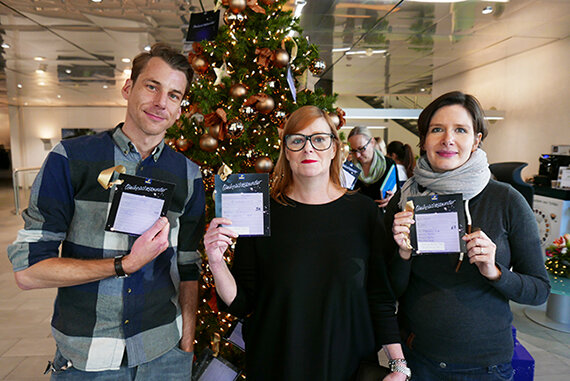 Matthias Schikora, Kathy Köllner und Annina Meister gingen als Gruppe auf Wunsch-Suche